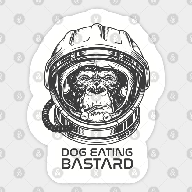 Dog Eating Bastard Sticker by TipsyCurator